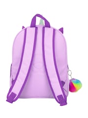 Harry Bear Purple Unicorn Backpack with Pom Pom Keyring - Image 3 of 6