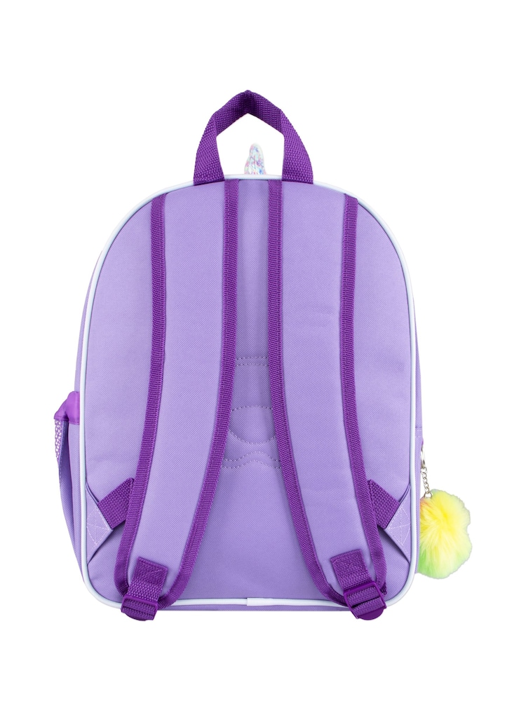 Harry Bear Purple Unicorn Backpack with Pom Pom Keyring - Image 5 of 5 Harry Bear Purple Unicorn Backpack with Pom Pom Keyring - Image 5 of 5