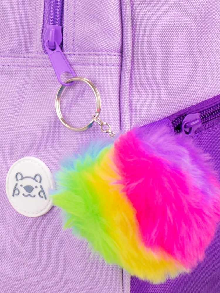 Harry Bear Purple Unicorn Backpack with Pom Pom Keyring - Image 6 of 6 Harry Bear Purple Unicorn Backpack with Pom Pom Keyring - Image 6 of 6