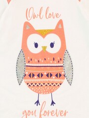 Harry Bear White Owl Love You Forever 100% Cotton Sleepsuit and Hat Set - Image 3 of 4