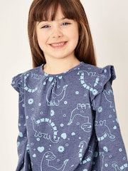 Harry Bear Blue Dinosaur Long Sleeve Dress - Image 2 of 4