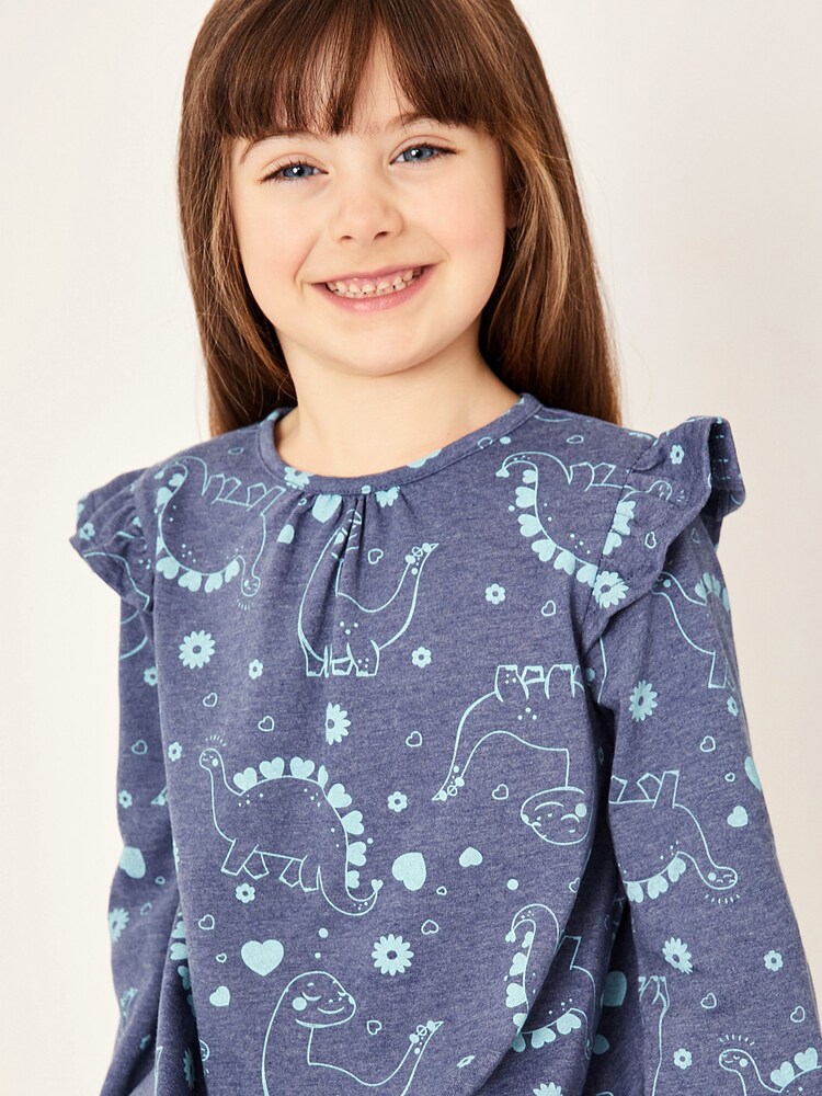 Harry Bear Blue Dinosaur Long Sleeve Dress - Image 2 of 4