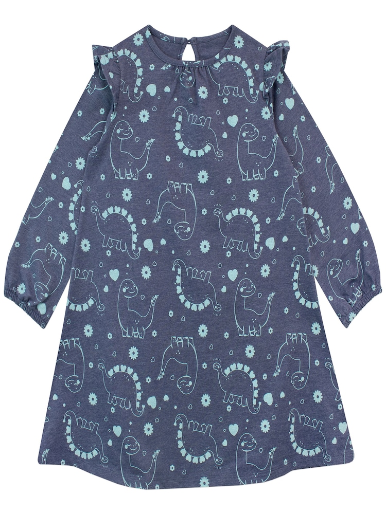 Harry Bear Blue Dinosaur Long Sleeve Dress - Image 4 of 4
