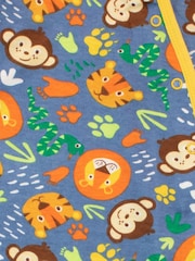 Harry Bear Blue Monkeys Lions and Tigers Jungle 100% Cotton Sleepsuit - Image 3 of 3
