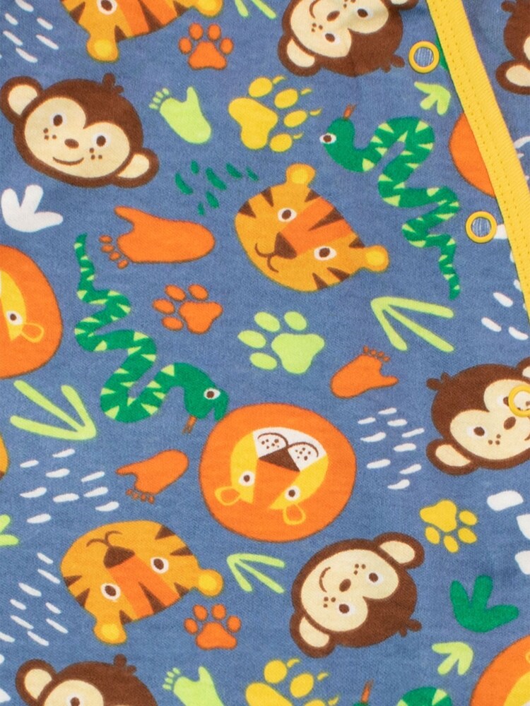 Harry Bear Blue Monkeys Lions and Tigers Jungle 100% Cotton Sleepsuit - Image 3 of 3