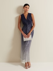 Phase Eight Black Sara Metallic Jersey Maxi Dress - Image 1 of 7