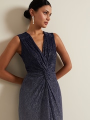 Phase Eight Black Sara Metallic Jersey Maxi Dress - Image 4 of 7