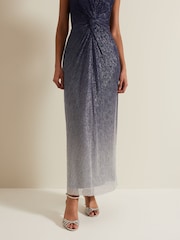Phase Eight Black Sara Metallic Jersey Maxi Dress - Image 6 of 7