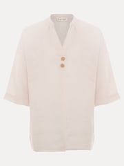 Phase Eight Pink Posie Button Front 100% Linen Shirt - Image 6 of 6