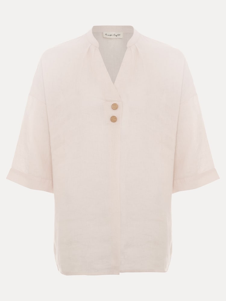 Phase Eight Pink Posie Button Front 100% Linen Shirt - Image 6 of 6 Phase Eight Pink Posie Button Front 100% Linen Shirt - Image 6 of 6