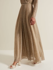 Phase Eight Metallic Masie Metallic Jersey Maxi Dress - Image 6 of 8