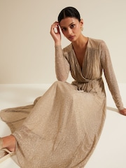 Phase Eight Metallic Masie Metallic Jersey Maxi Dress - Image 7 of 8