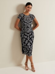 Phase Eight Black Clarinda Tapework Dress - Image 1 of 6