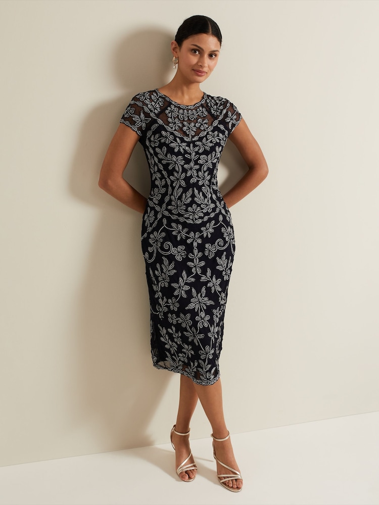 Phase Eight Black Clarinda Tapework Dress - Image 1 of 6