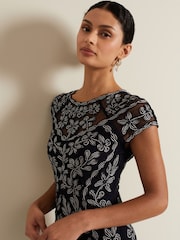 Phase Eight Black Clarinda Tapework Dress - Image 4 of 6