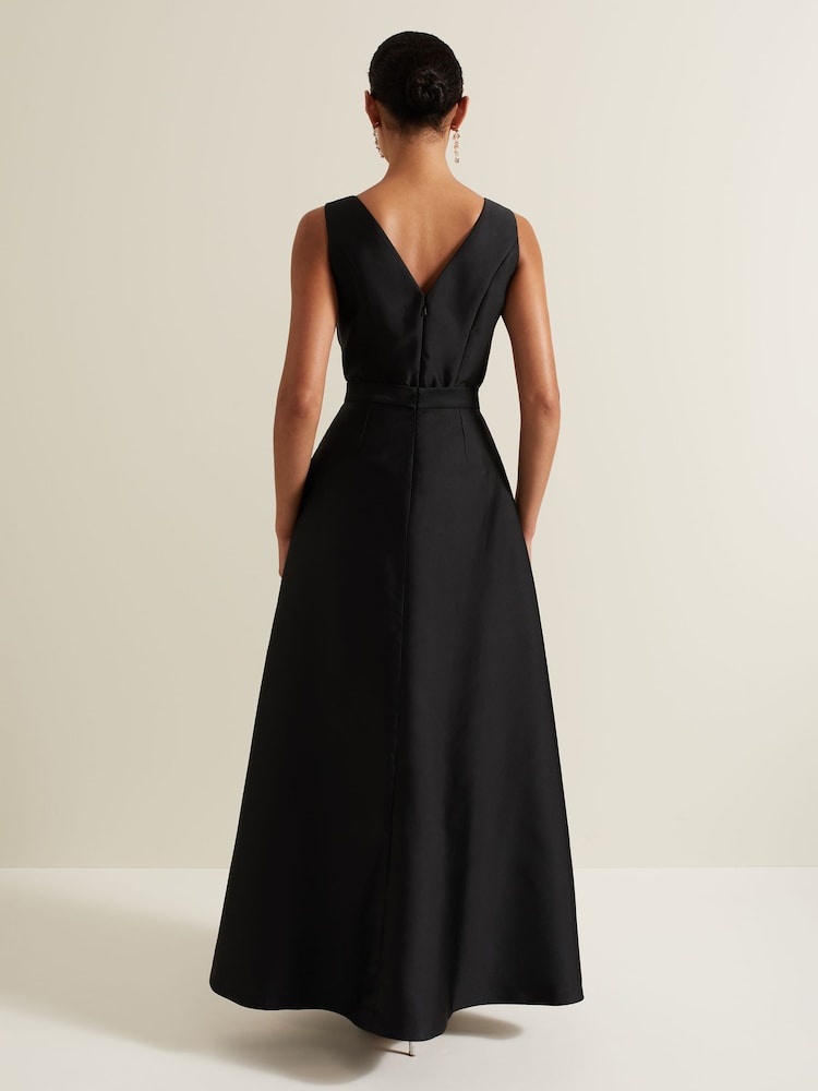 Phase Eight Black Yisanne Black Satin Embelished Dress - Image 2 of 7