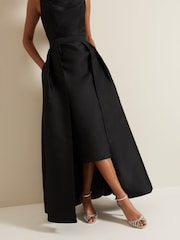 Phase Eight Black Yisanne Black Satin Embelished Dress - Image 5 of 7