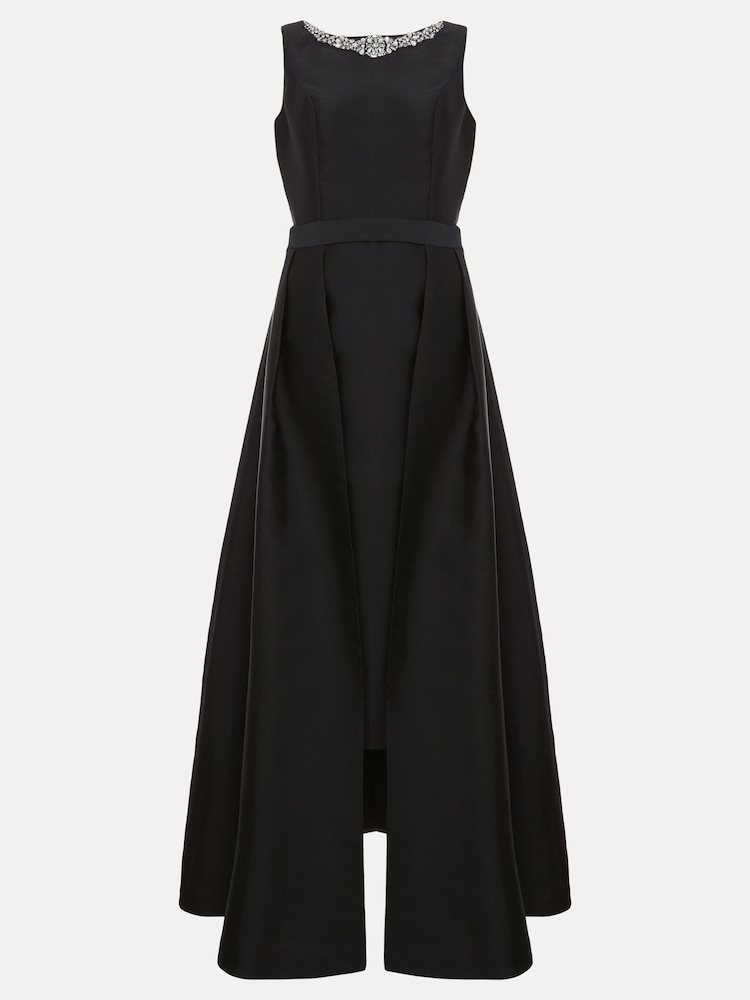 Phase Eight Black Yisanne Black Satin Embelished Dress - Image 7 of 7