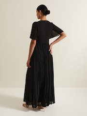 Phase Eight Black Yasmina Pleated Maxi Dress - Image 2 of 7