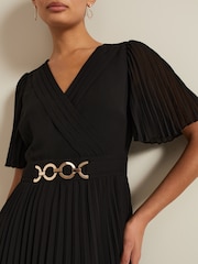 Phase Eight Black Yasmina Pleated Maxi Dress - Image 4 of 7