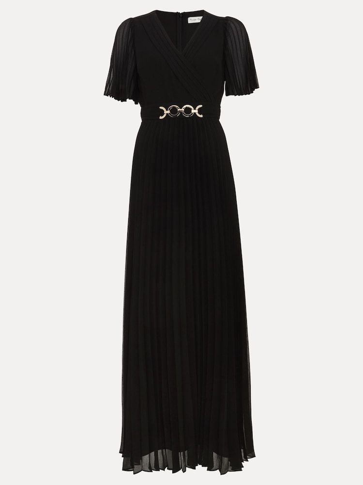 Phase Eight Black Yasmina Pleated Maxi Dress - Image 7 of 7