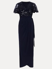 Phase Eight Blue Petite Minty Sequin Bodice Maxi Dress - Image 7 of 7