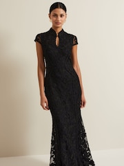Phase Eight Black Wenda Tapework Maxi Dress - Image 3 of 7