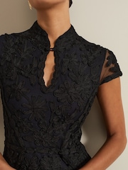 Phase Eight Black Wenda Tapework Maxi Dress - Image 4 of 7
