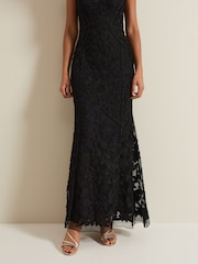 Phase Eight Black Wenda Tapework Maxi Dress - Image 6 of 7