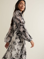 Phase Eight White Sienna Floral Pleat Sleeve Blouse - Image 5 of 7