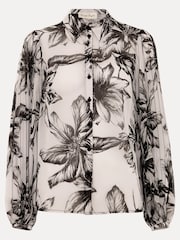 Phase Eight White Sienna Floral Pleat Sleeve Blouse - Image 7 of 7