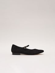 Phase Eight Black Leather Square Toe Mary Jane Shoes - Image 7 of 7