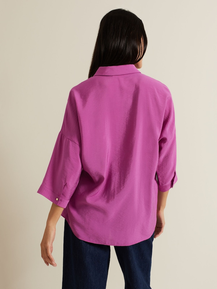 Phase Eight Pink Cynthia Pleat Zip Front Shirt - Image 2 of 6