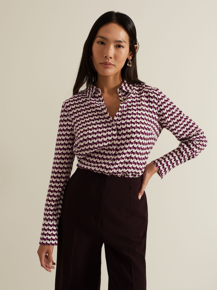 Phase Eight Black Gina Geo Print Shirt - Image 1 of 7