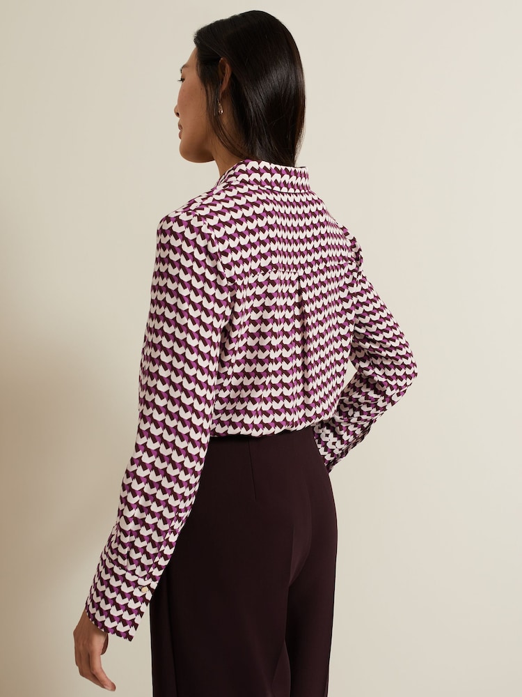 Phase Eight Black Gina Geo Print Shirt - Image 2 of 7