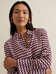 Phase Eight Black Gina Geo Print Shirt - Image 4 of 7
