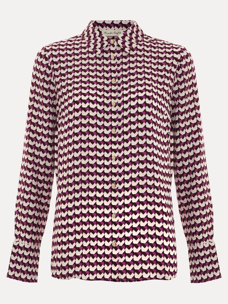 Phase Eight Black Gina Geo Print Shirt - Image 7 of 7