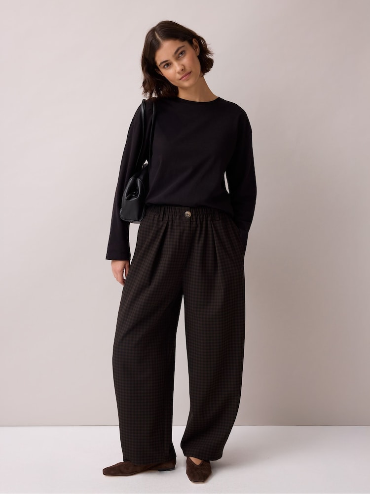 Ro&Zo Micro Gingahm Barrel Leg Trousers - 7суретінің 1 суреті