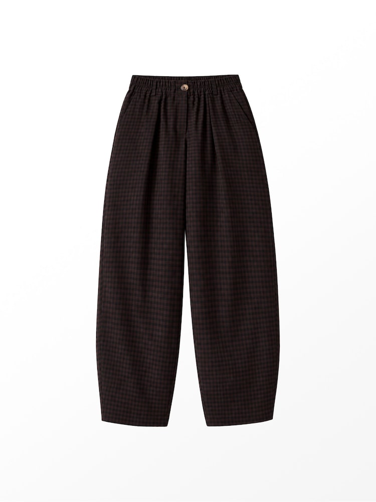 Ro&Zo Micro Gingahm Barrel Leg Trousers - 7суретінің 7 суреті