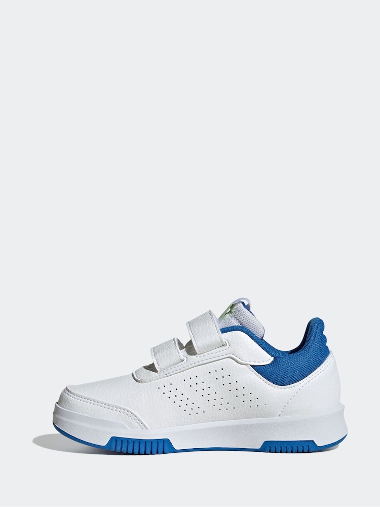 Adidas White/Green/Blue Hook and Loop Tensaur Sport Trainers - Image 3 of 10