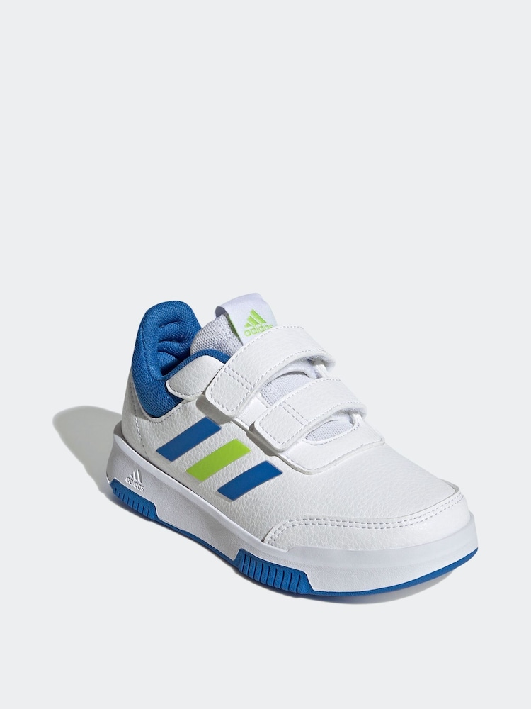 Adidas White/Green/Blue Hook and Loop Tensaur Sport Trainers - Image 4 of 10