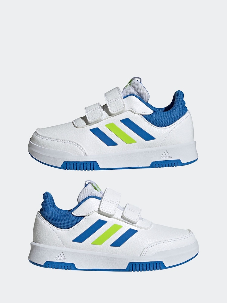 Adidas White/Green/Blue Hook and Loop Tensaur Sport Trainers - Image 6 of 10