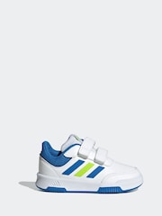Blanc/Bleu/citron vert - adidas Black Tensaur Sport Hook and Loop Trainers - Image 1 de 9