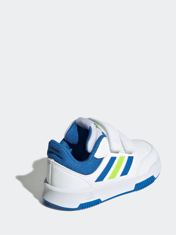 adidas White/Blue/Lime Black Tensaur Sport Hook and Loop Trainers - Image 4 of 9
