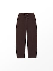 Marrón - Ro&Zo Cotton Blend Barrel Leg Joggers - Imagen 9 de 9