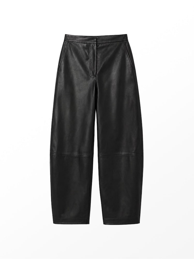 Ro&Zo Leather Barrel Leg Trousers - 6суретінің 6 суреті