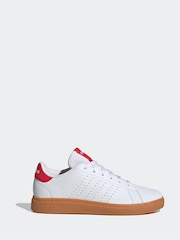 أبيض/أحمر - adidas Kids Advantage Base 2.0 Trainers - صورة 1 من 9