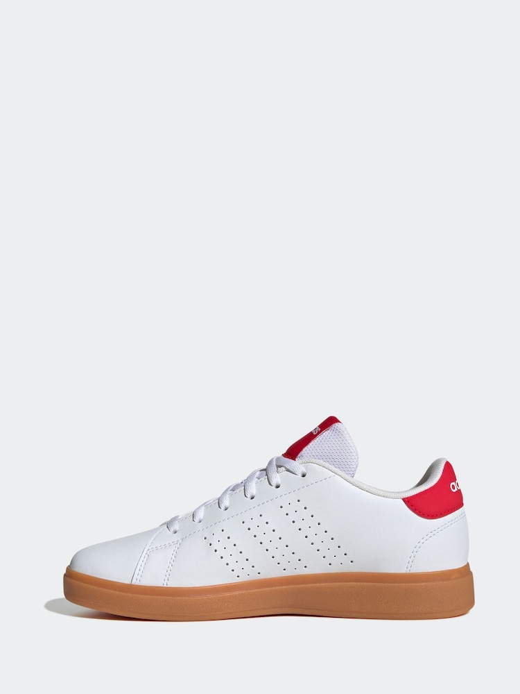 أبيض/أحمر - adidas Kids Advantage Base 2.0 Trainers - صورة 2 من 9