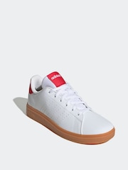 أبيض/أحمر - adidas Kids Advantage Base 2.0 Trainers - صورة 3 من 9