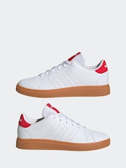 أبيض/أحمر - adidas Kids Advantage Base 2.0 Trainers - صورة 5 من 9